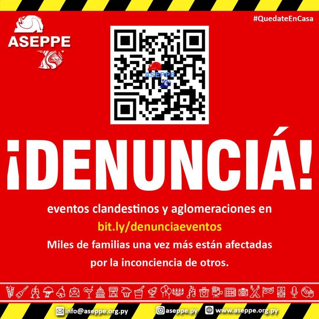 Imagen con código qr, denuncia eventos clandestinos.