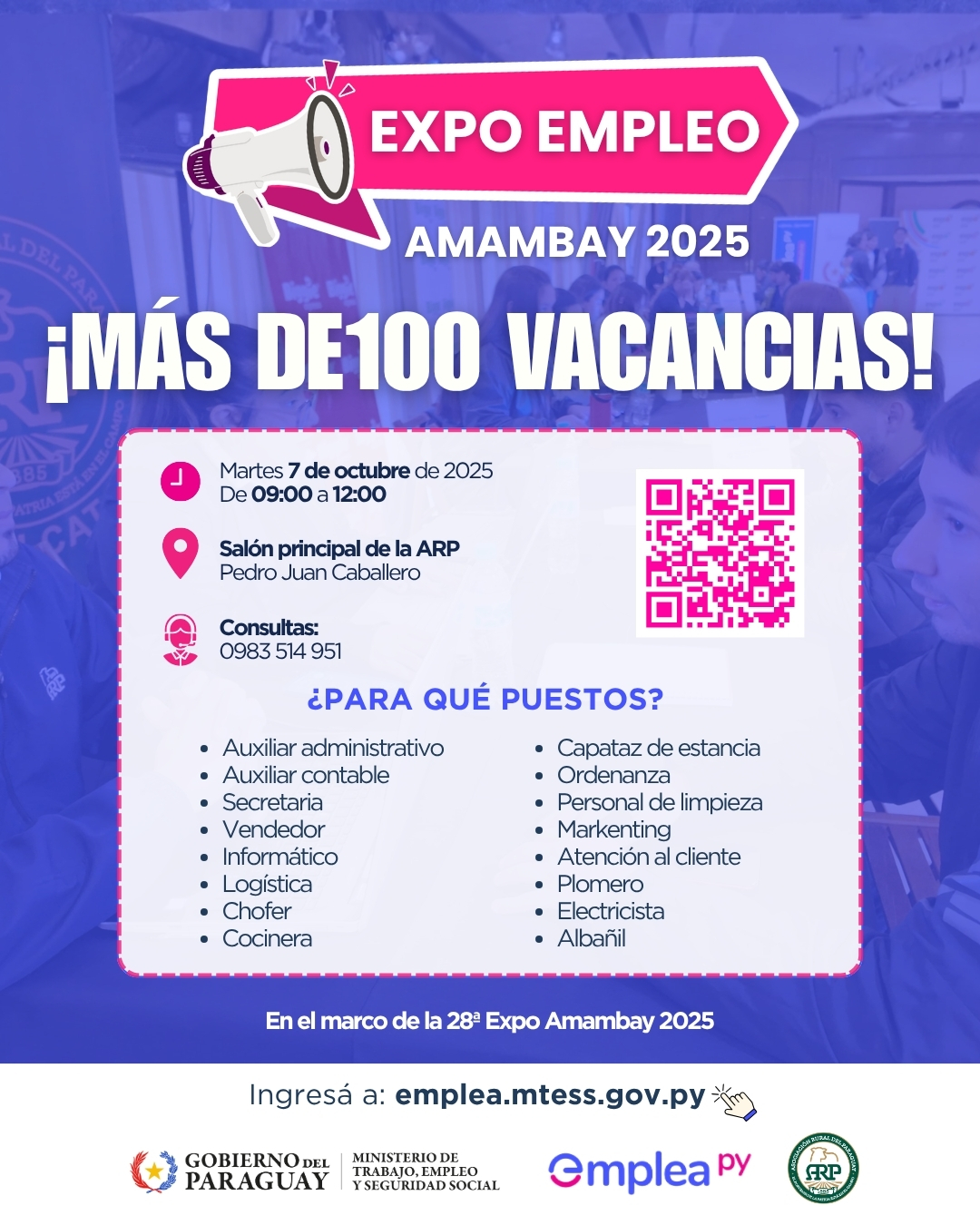 Expo Empleo Amambay 2025 ofrecerá más de 100 vacancias laborales